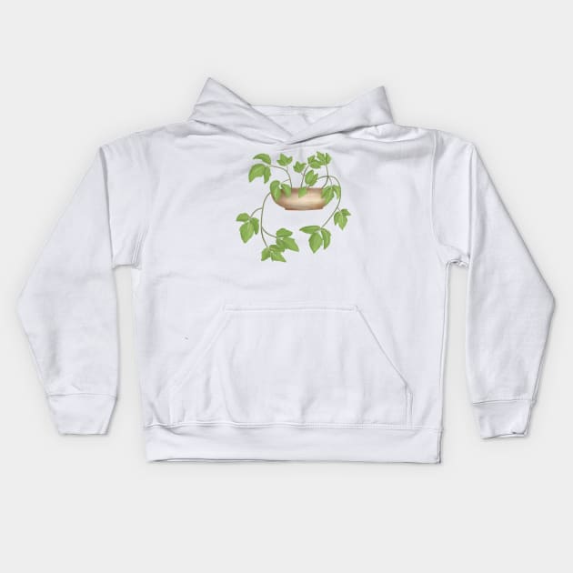 Poison ivy on a pot Kids Hoodie by Amalus-files